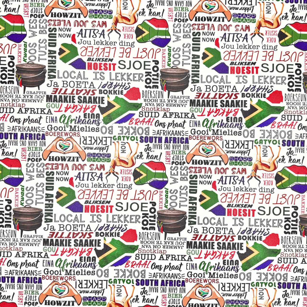 Printed Vinyl Afrikaans Praat - Ragland Fabrics