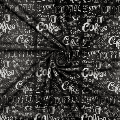 Printed Vinyl Black Coffee - Ragland Fabrics