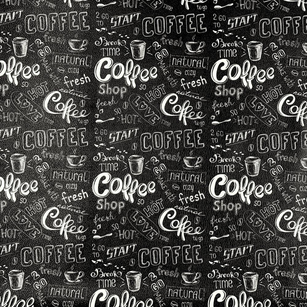 Printed Vinyl Black Coffee - Ragland Fabrics