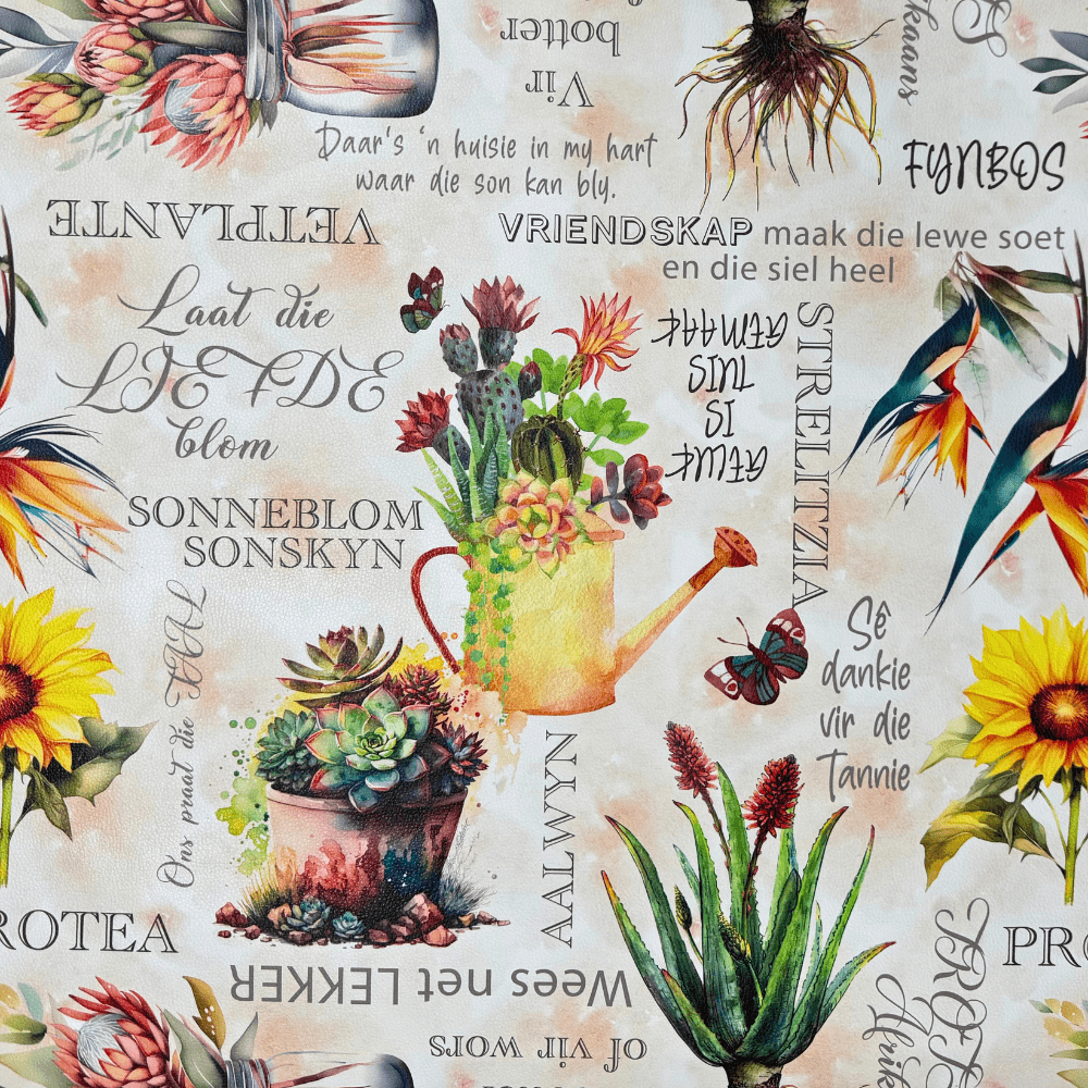 Printed Vinyl Blomme - Ragland Fabrics