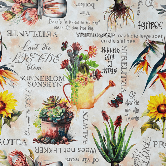 Printed Vinyl Blomme - Ragland Fabrics
