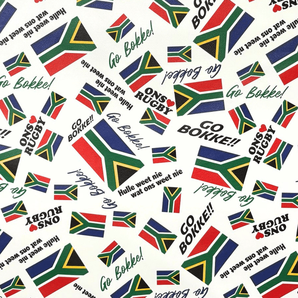 Printed Vinyl Bokke White - Ragland Fabrics