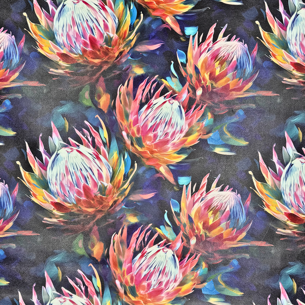 Printed Vinyl Bright Protea - Ragland Fabrics