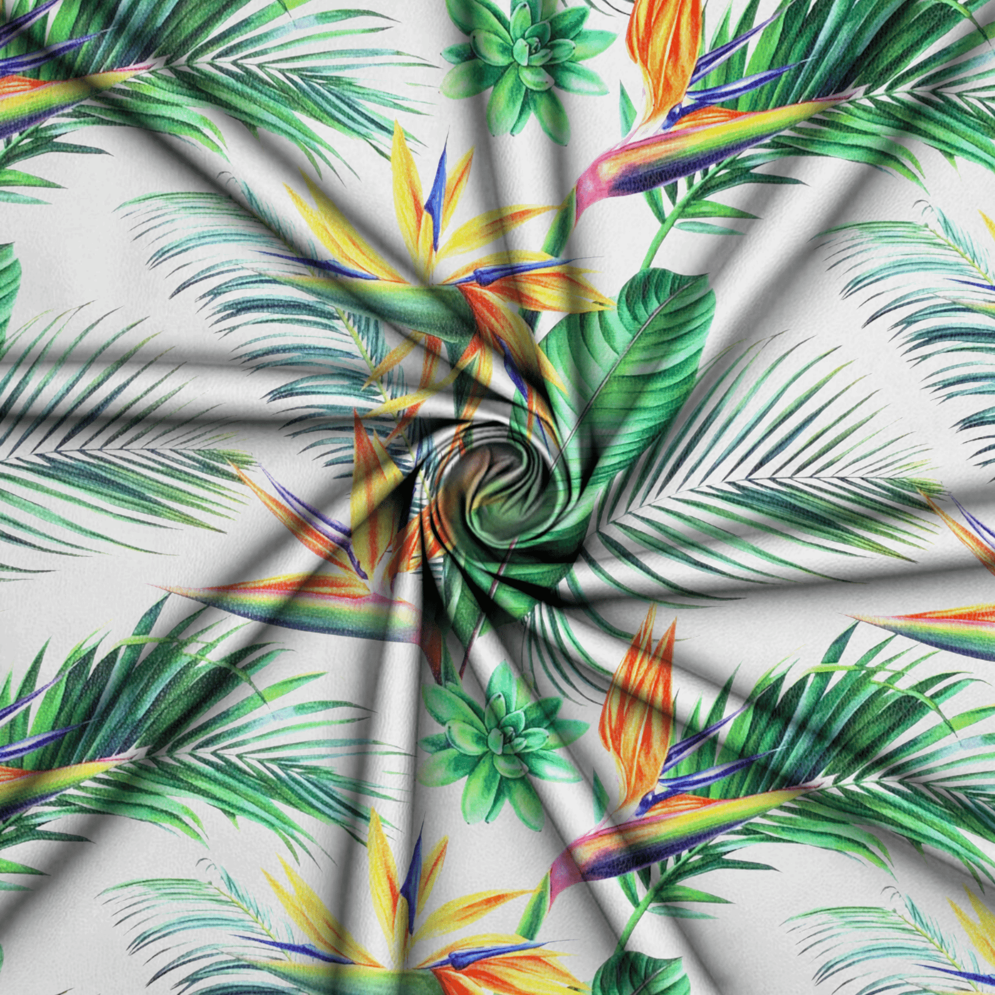 Printed Vinyl Palm & Strelitzia - Ragland Fabrics