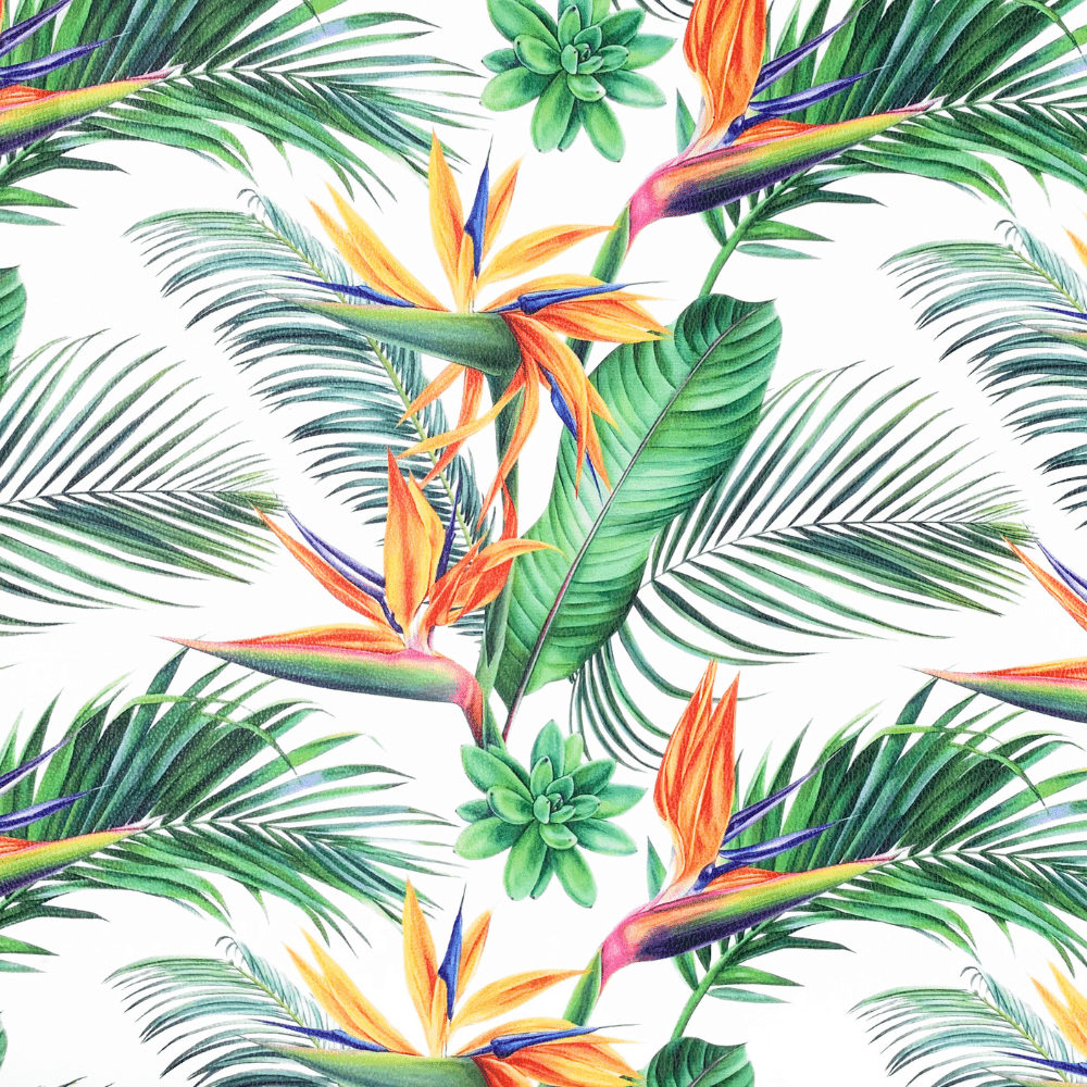 Printed Vinyl Palm & Strelitzia - Ragland Fabrics