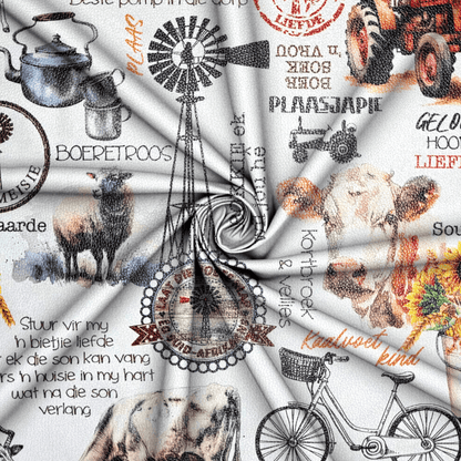 Printed Vinyl Plaasjapie - Ragland Fabrics