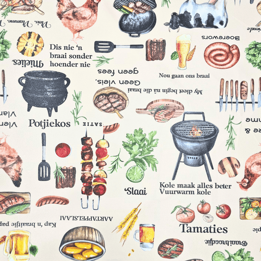 Printed Vinyl PotjieKos Stone - Ragland Fabrics