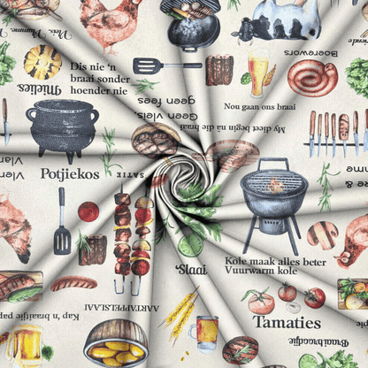 Printed Vinyl PotjieKos Stone - Ragland Fabrics