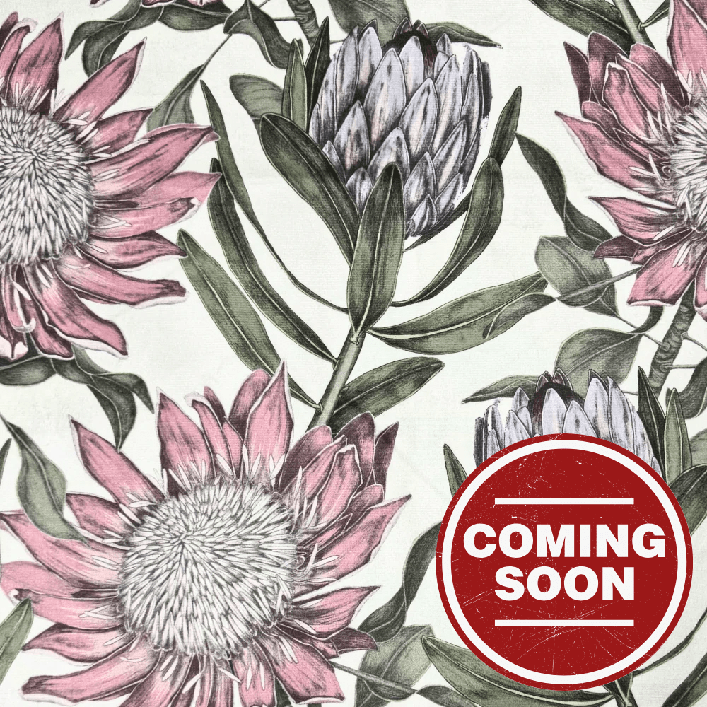 Printed Velvet Pastel Protea - Ragland Fabrics