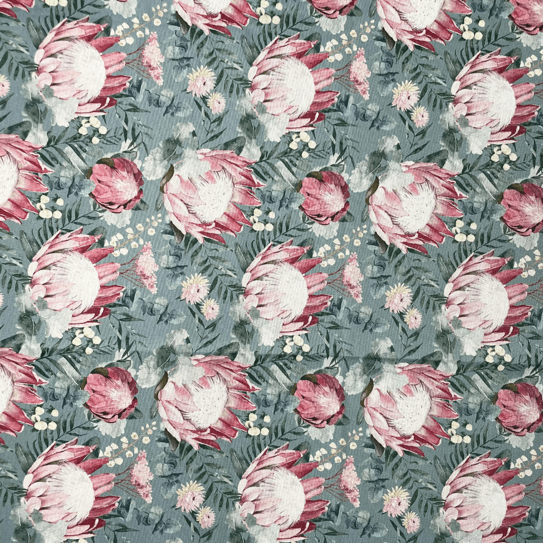 Box Weave Furnishing Protea Duck Egg - Ragland Fabrics