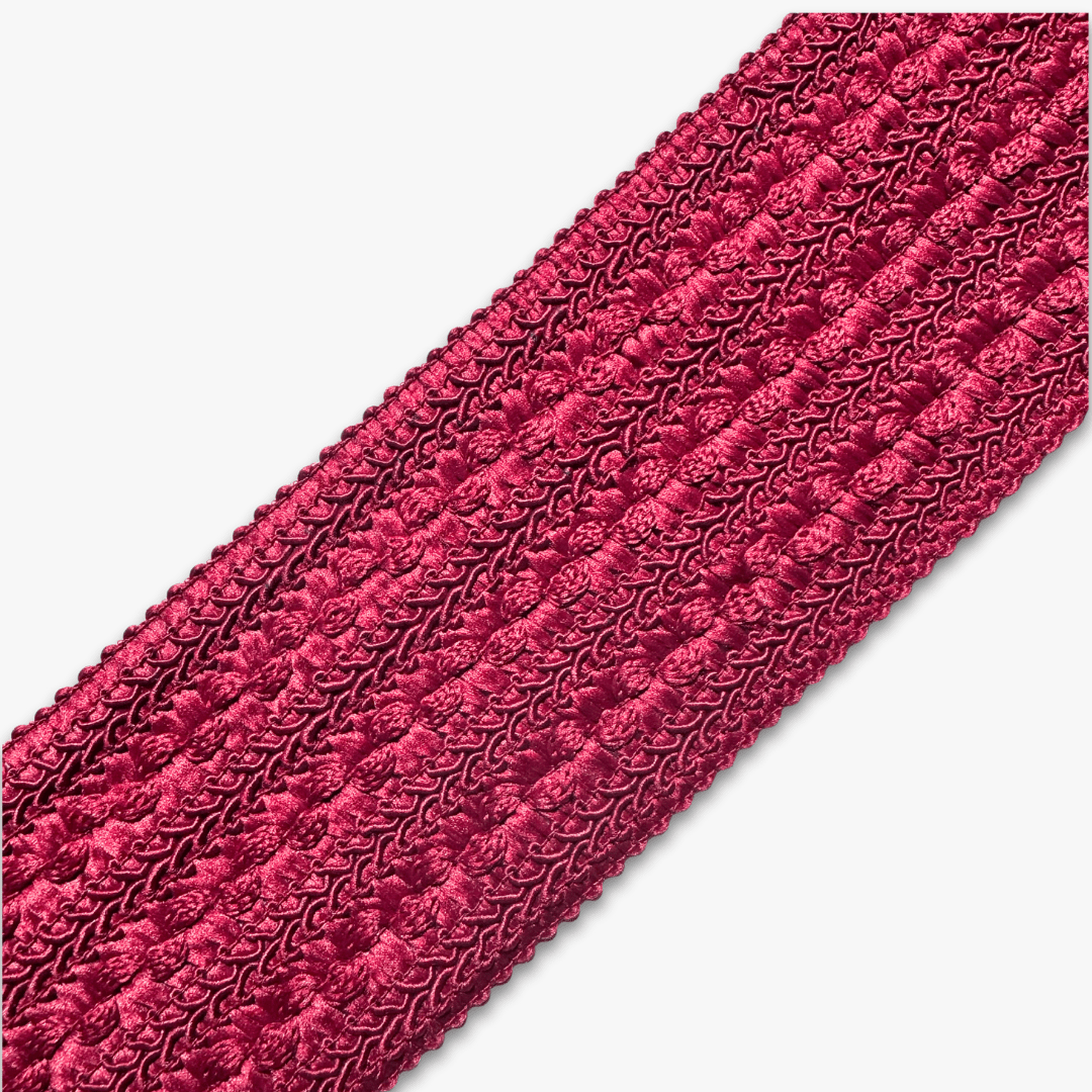 Ruched Elastic Lace Maroon | 70mm - Ragland Fabrics