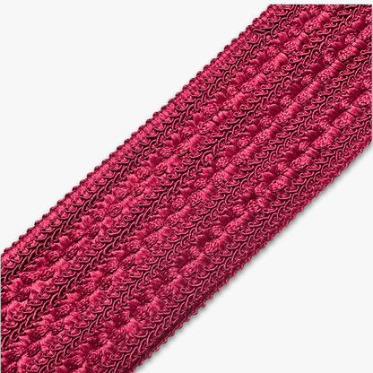 Ruched Elastic Lace Maroon | 70mm - Ragland Fabrics