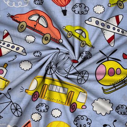 Sheeting Poly Cotton Kiddies Transport - Ragland Fabrics