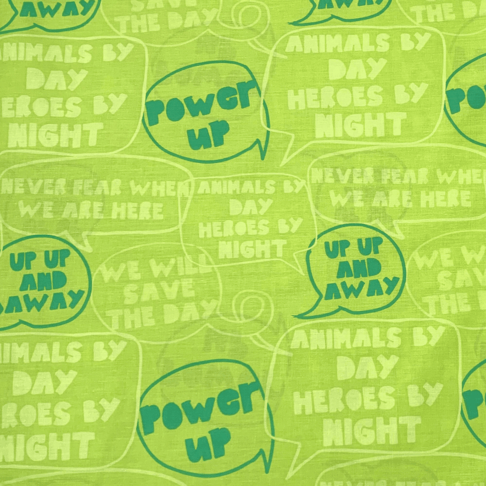 Sheeting Poly Cotton Power Up Heroes - Ragland Fabrics