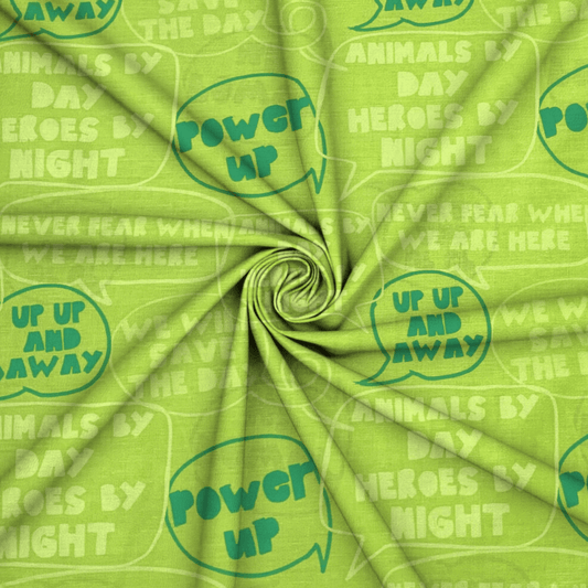 Sheeting Poly Cotton Power Up Heroes - Ragland Fabrics
