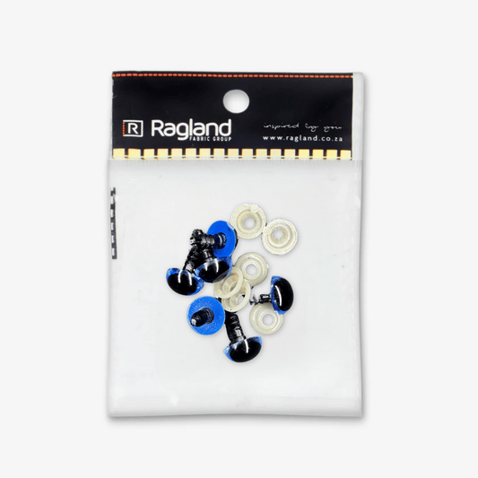 Teddy Eyes Blue 10mm (3 Pairs) - Ragland Fabrics