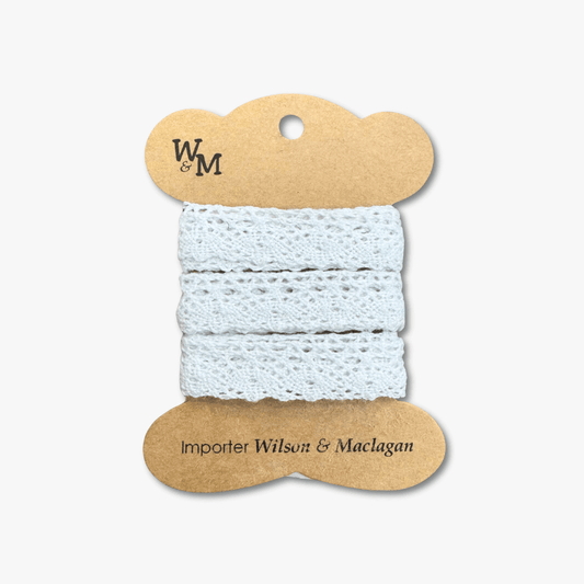 Torchan Lace White Edging 15mm TBD - Ragland Fabrics