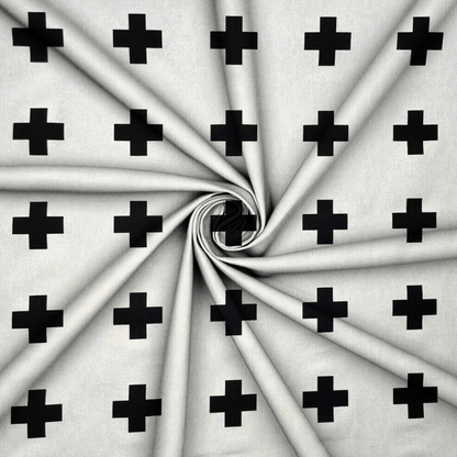 European 100% Cotton | Swiss Cross Black - Ragland Fabrics