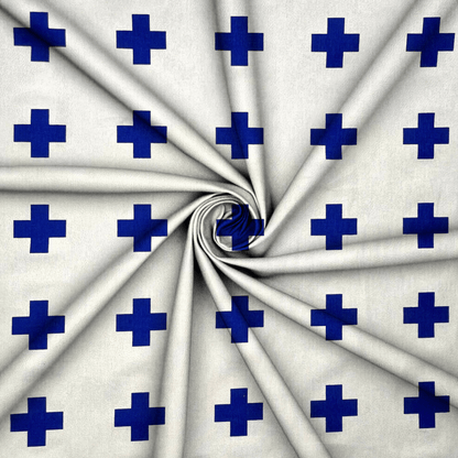 European 100% Cotton | Swiss Cross Blue - Ragland Fabrics