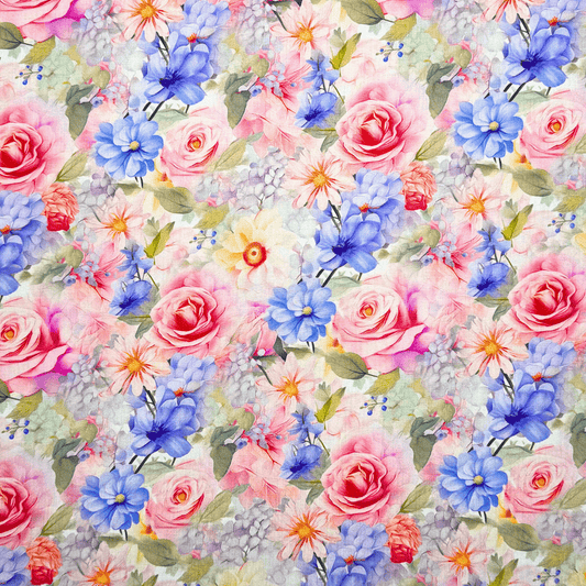 Viscose Printed Challis Des.1 1 - Ragland Fabrics