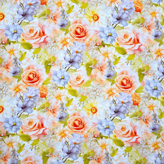 Viscose Printed Challis Des.1 3 - Ragland Fabrics