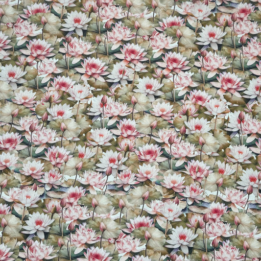 Viscose Printed Challis LilyPad - Ragland Fabrics