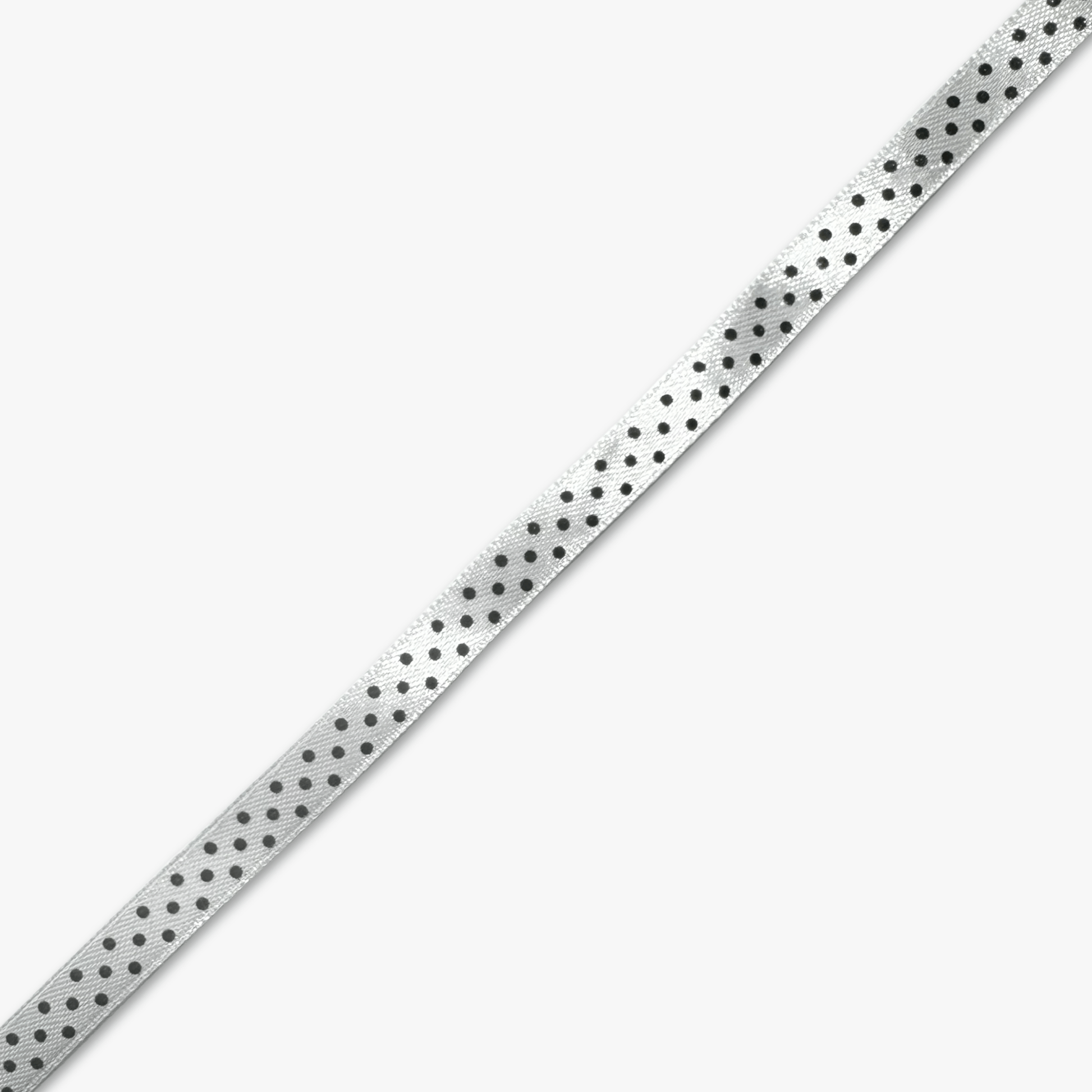 Printed Satin Ribbon White w/ Black Dots - 6 Sizes CLOSEOUT - Ragland Fabrics