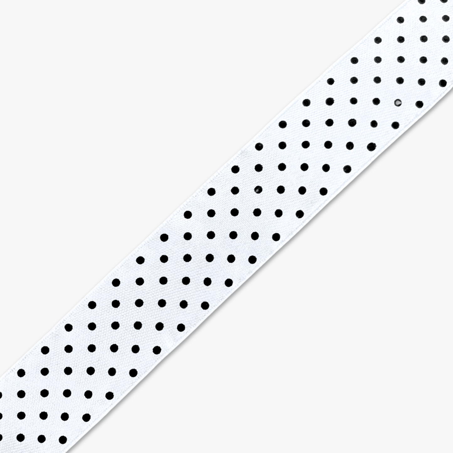 Printed Satin Ribbon White w/ Black Dots - 6 Sizes CLOSEOUT - Ragland Fabrics