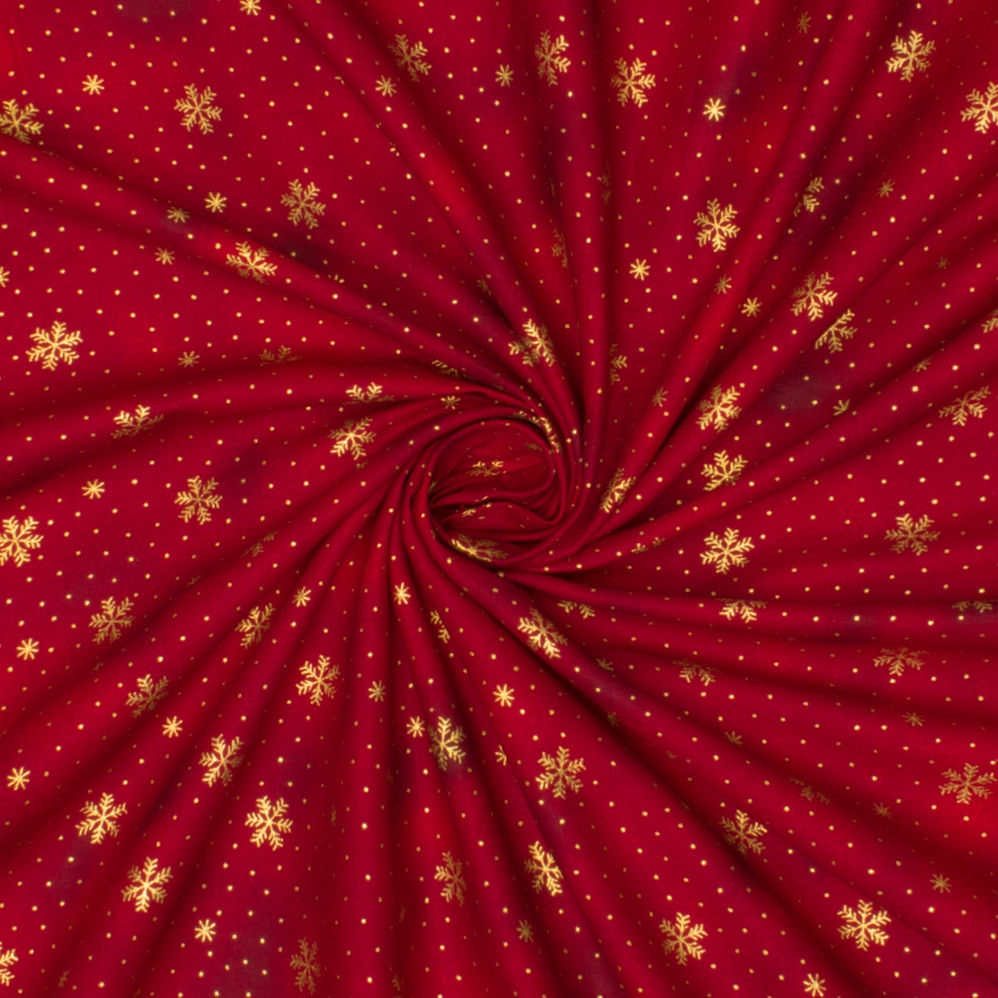 Christmas Cotton metallic foil red