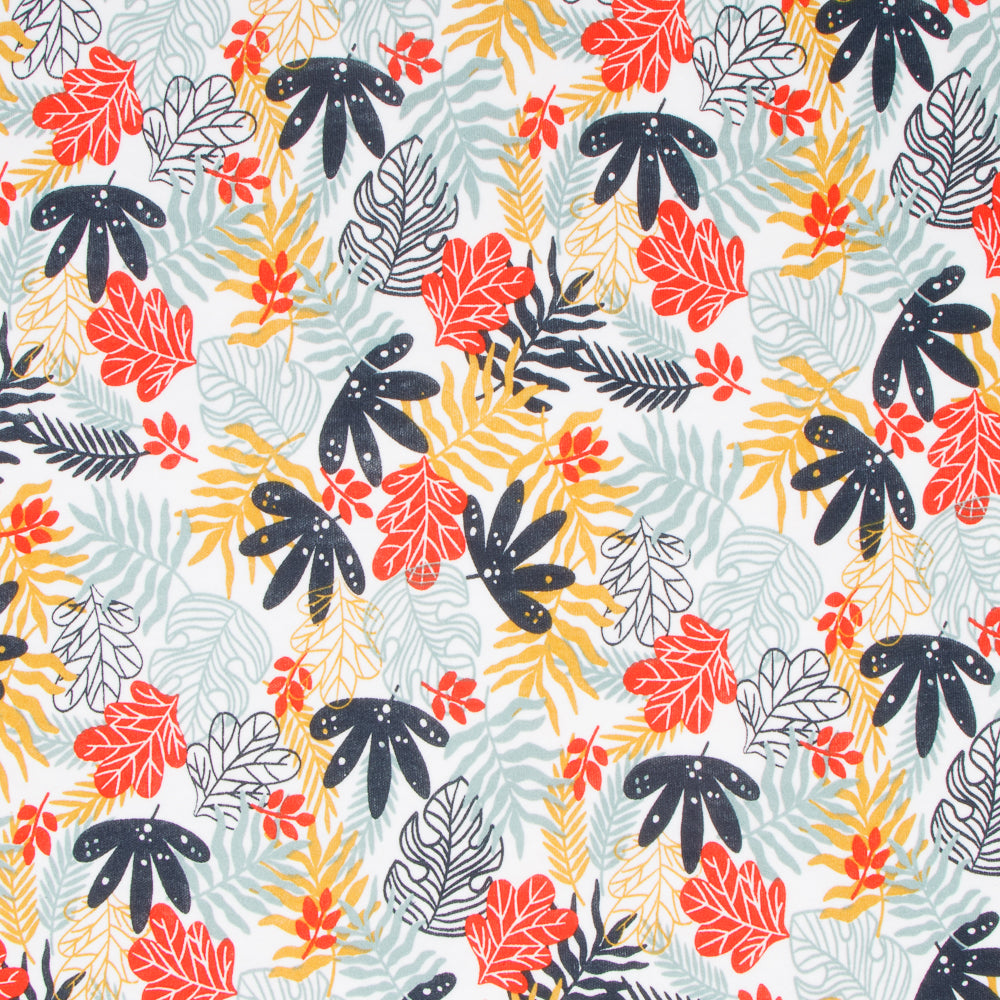 Cotton Knit Leaf Print