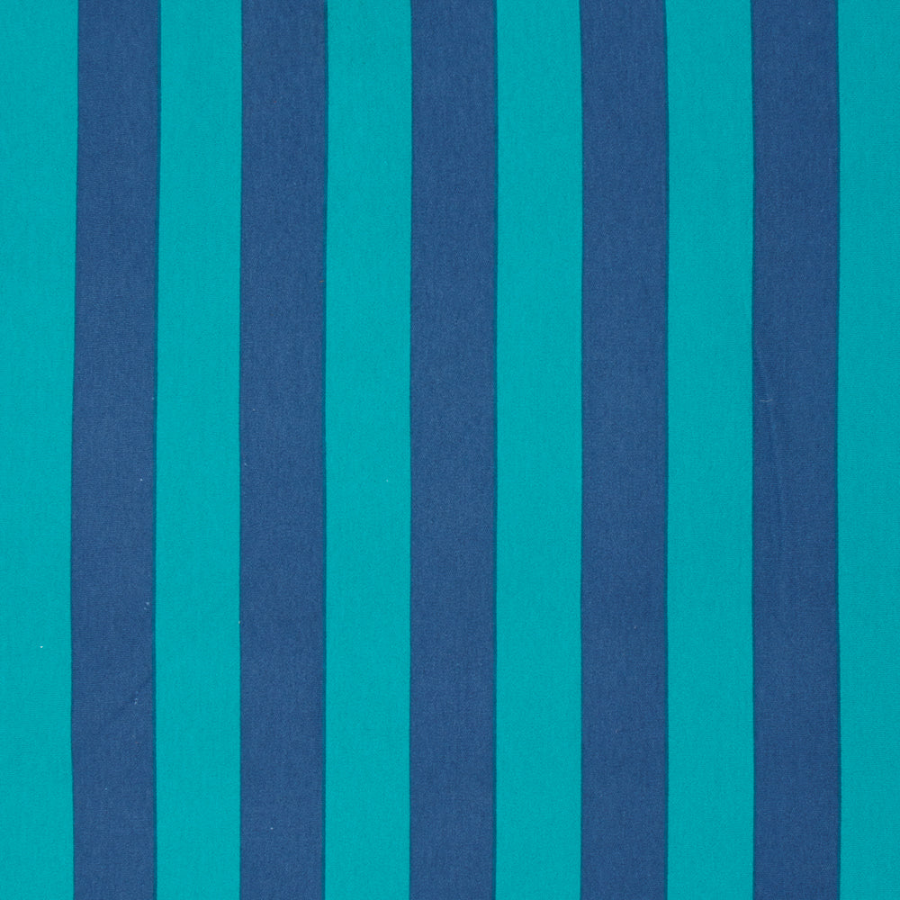 Cotton Knit Aqua/Royal Stripe