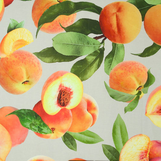 Printed Cotton Linens 140cm Peaches Linen - Discontinued