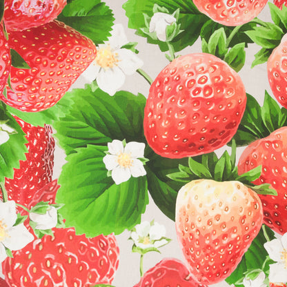 Printed Cotton Linens 140cm Strawberries Linen - Discontinued