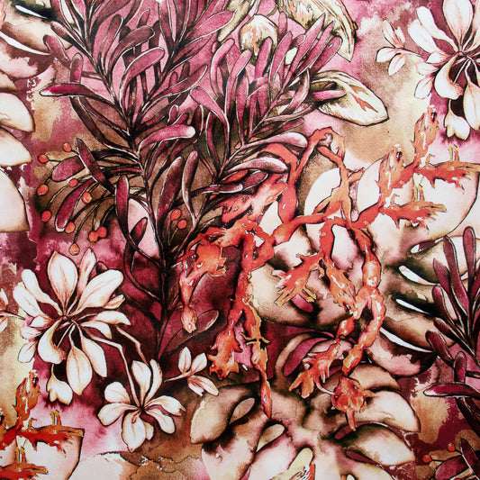 Printed Velvet  Botanica Coral 140cm