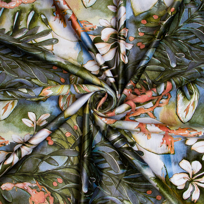 Printed Velvet  Botanica Olive 140cm