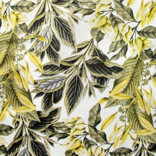 Printed Velvet  Bougainvillea Yellow 140cm
