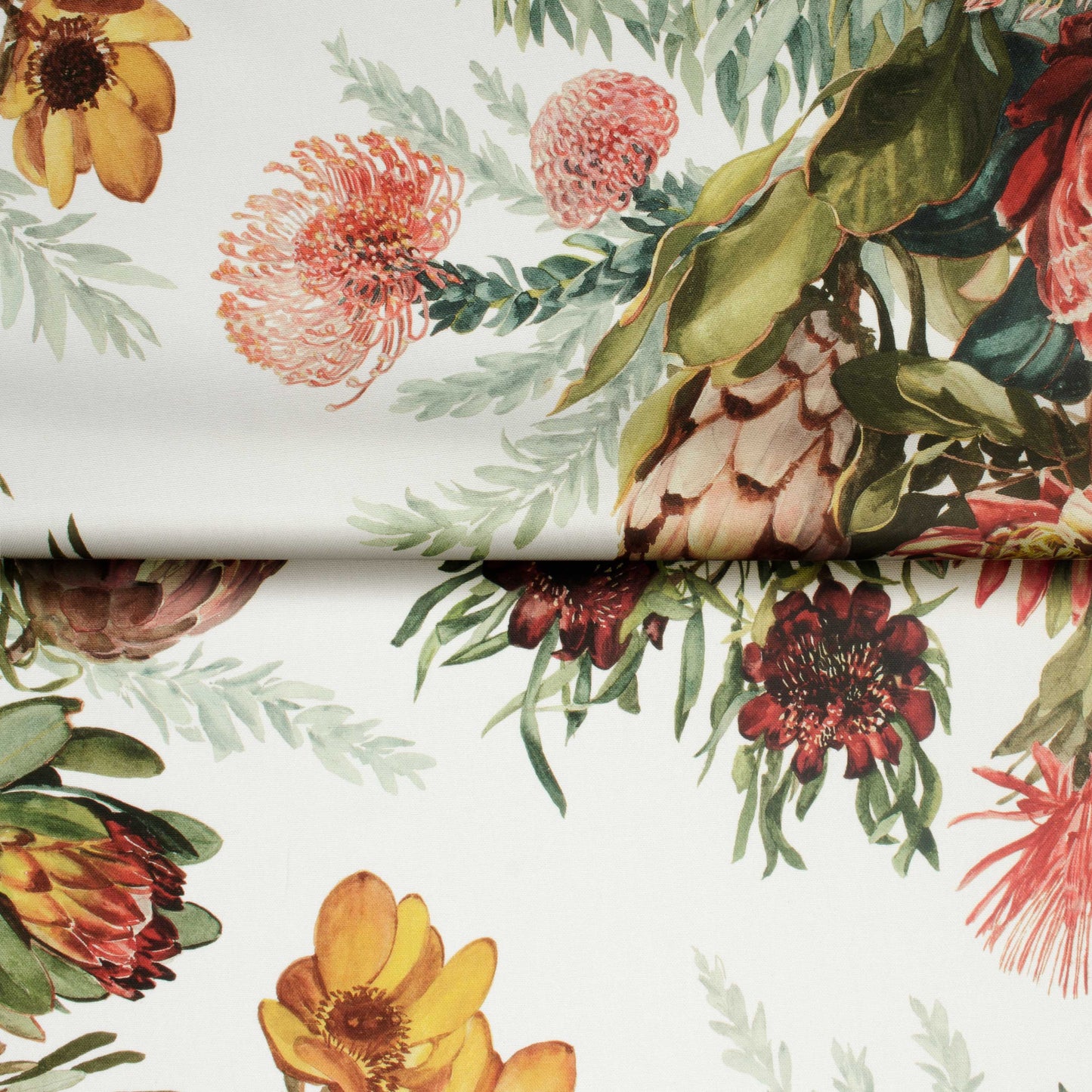 Printed Cotton Linens 140cm Fynbos White