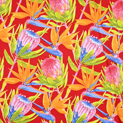 Printed Mini Matt Protea & Strelitzia Red