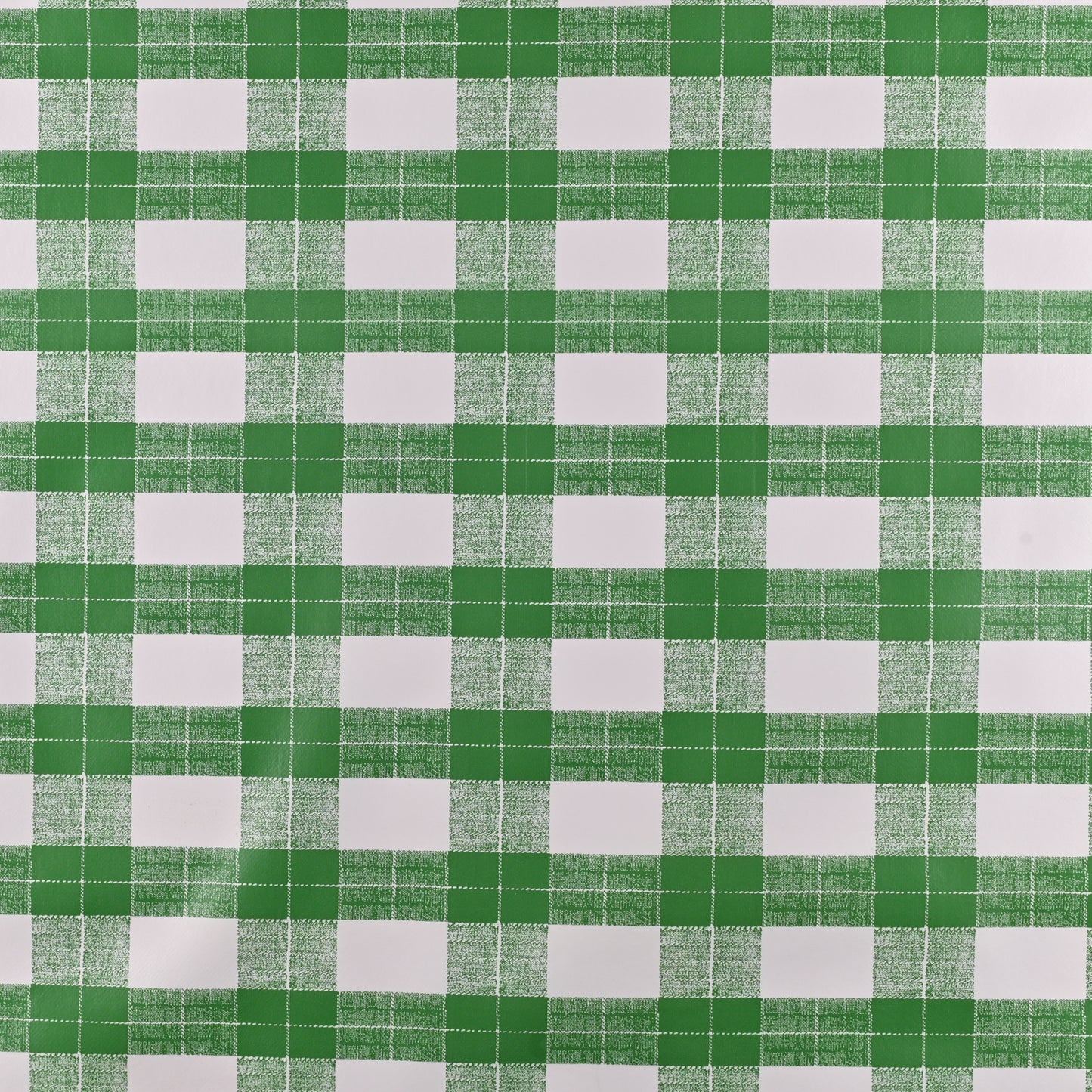 PVC Printed Table Cloth Plastic Green Check