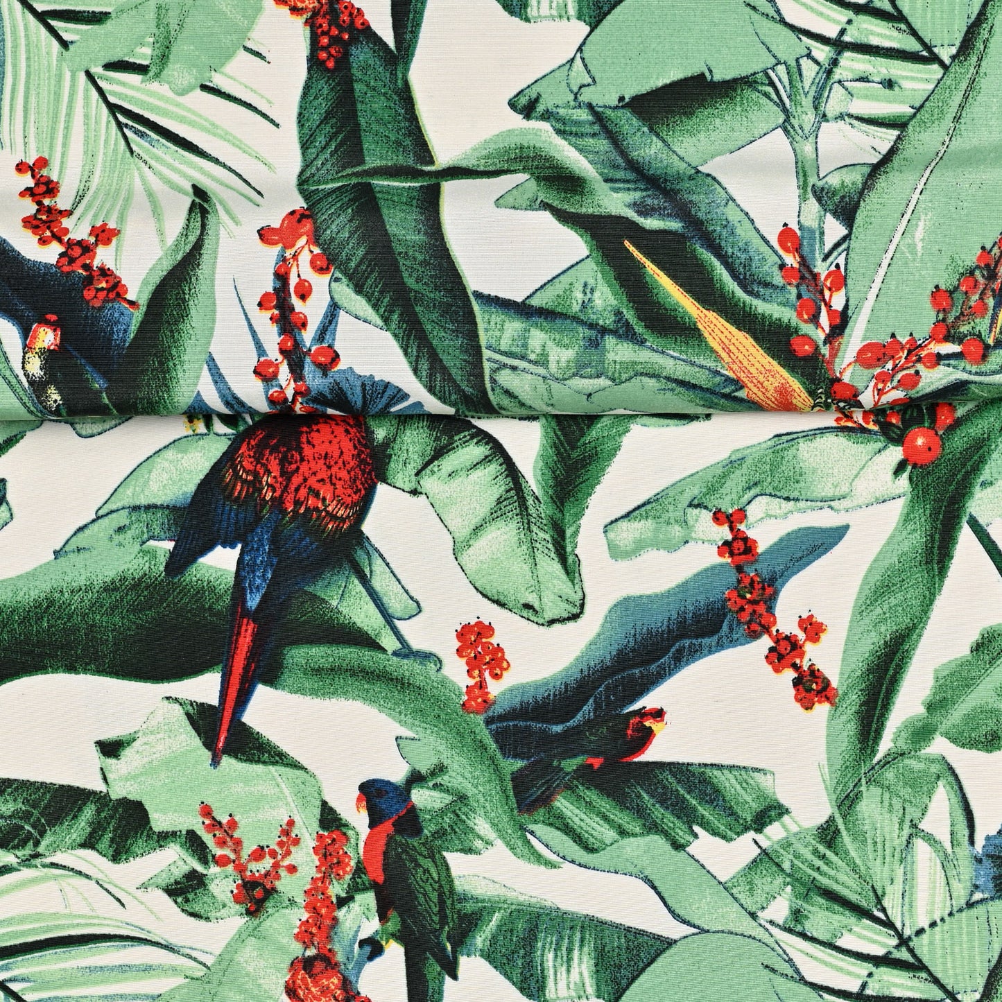 Printed Poly Cotton Parrot Green 140cm