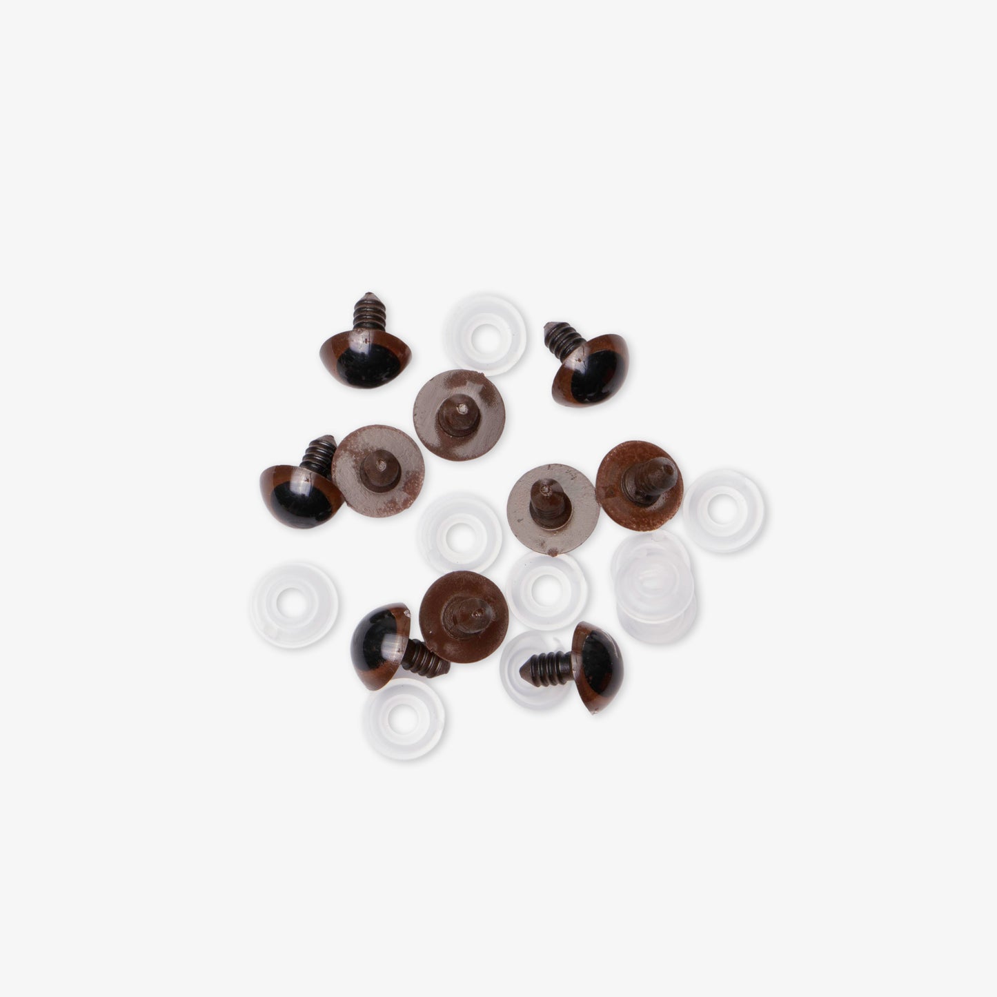 Teddy Eyes Brown 16mm (5 Pairs)