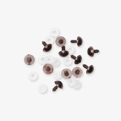 Teddy Eyes Brown 14mm (6 Pairs)