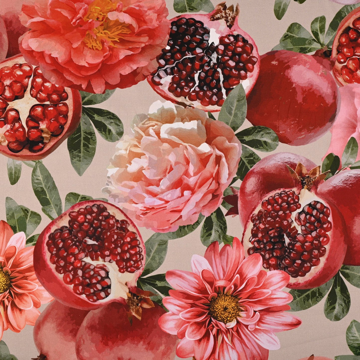 Printed Cotton Linens Pomegranate Linen